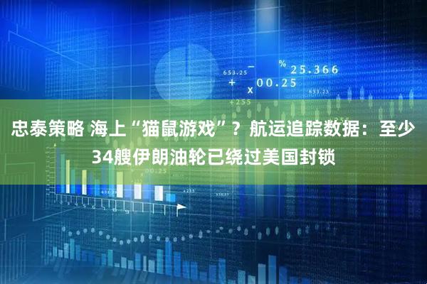 忠泰策略 海上“猫鼠游戏”?航运追踪数据:至少34艘伊朗油轮已绕过美国封锁